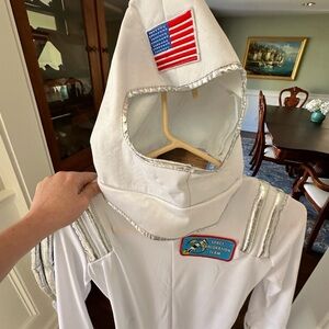Kids Small White Space Explorer Costume with American Flag Patch